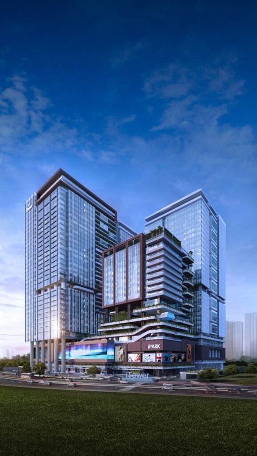 SAS iTower, a commercial twin-tower building in Hyderabad